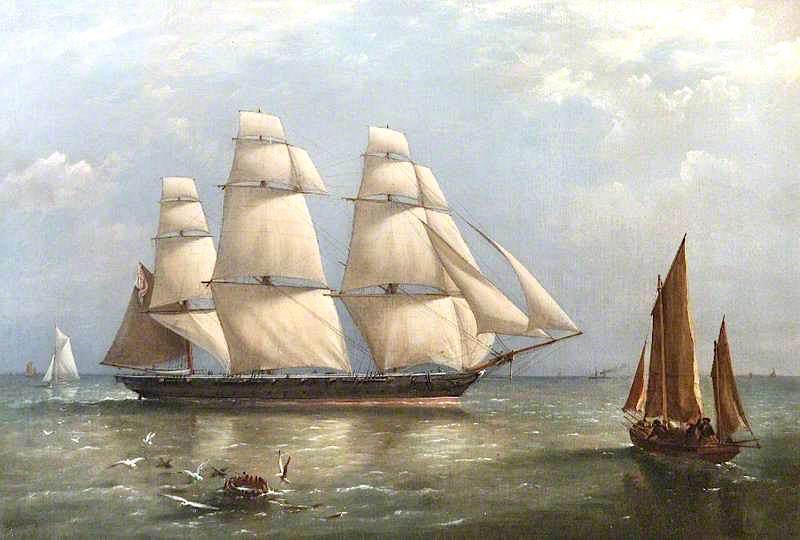 Hms Pelican Homeward Bound In The English Channel, 1866 — Richard Brydges Beechey