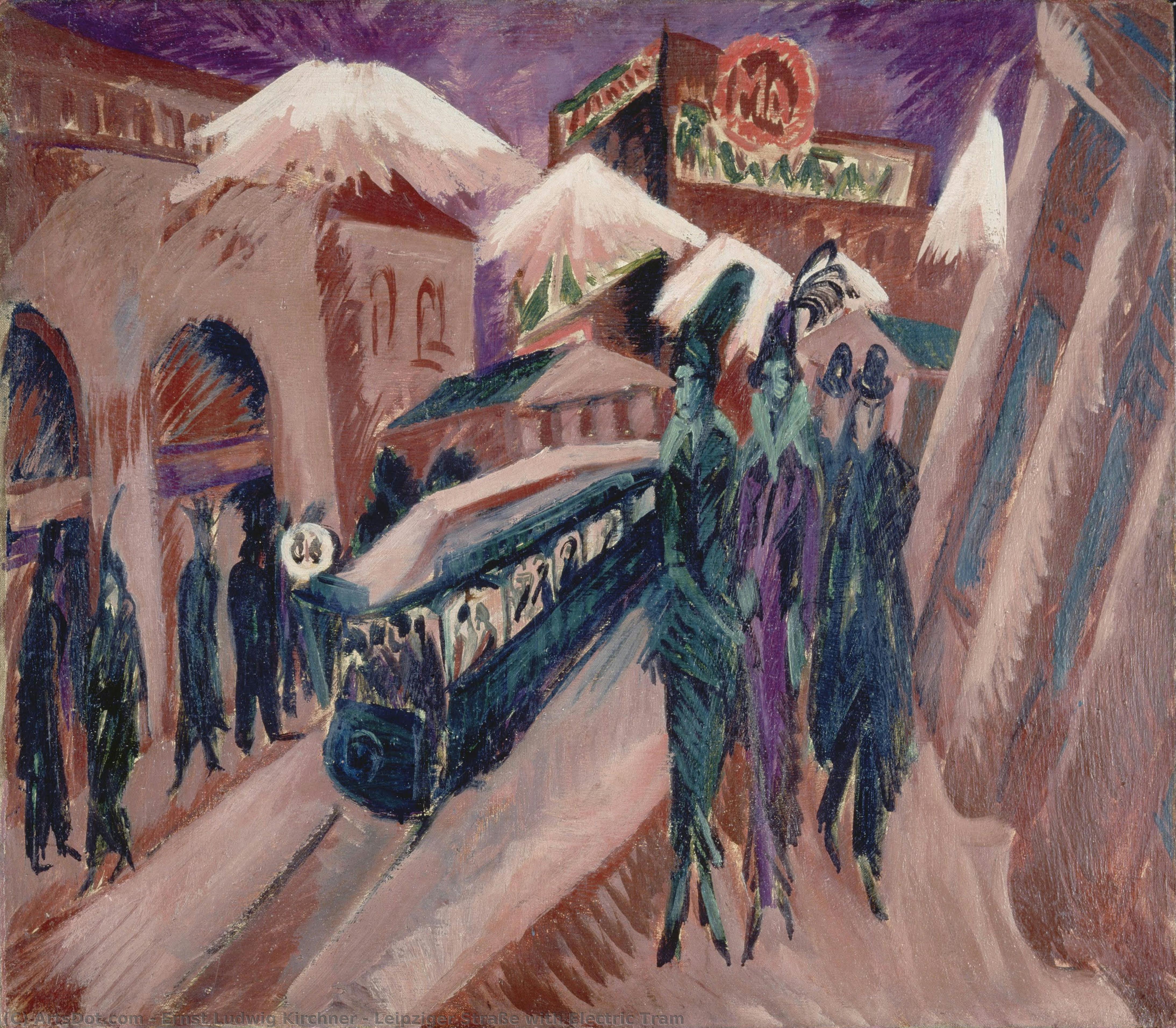 Leipziger Straße Mit Elektrischer Straßenbahn — Ernst Ludwig Kirchner