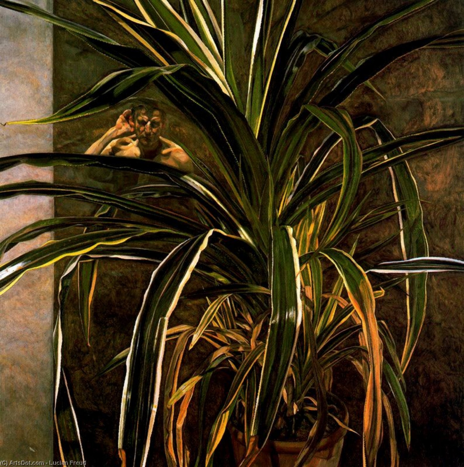 Interior With Plant, Reflection Listening (self-portrait) — Лусијан Фројд
