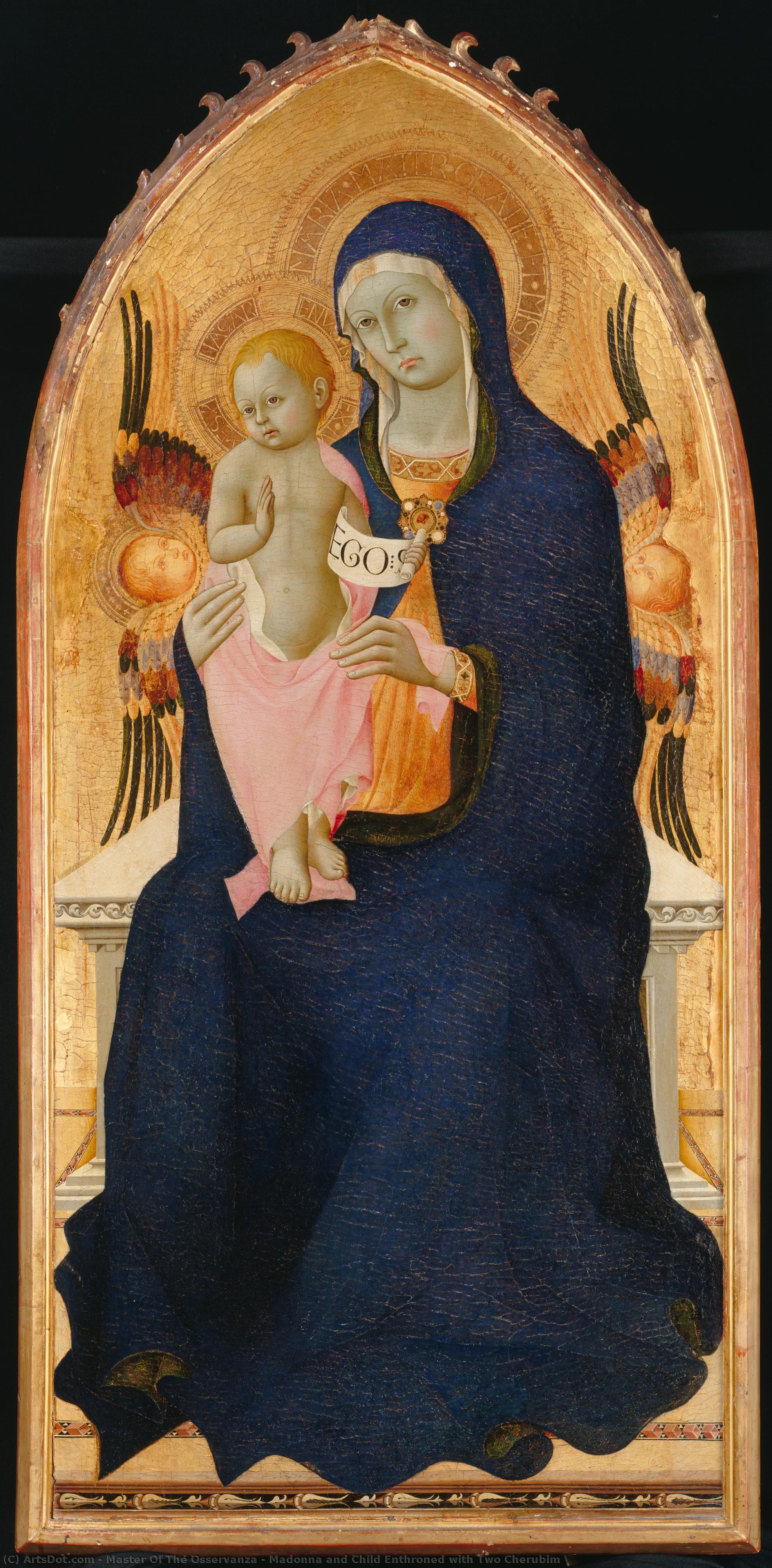 Madonna And Child Enthroned With Two Cherubim — Master Of The Osservanza