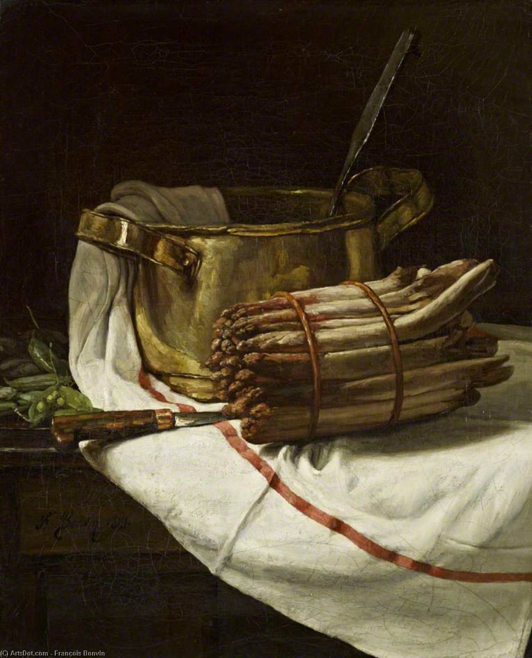 Still Life With Asparagus — François Bonvin