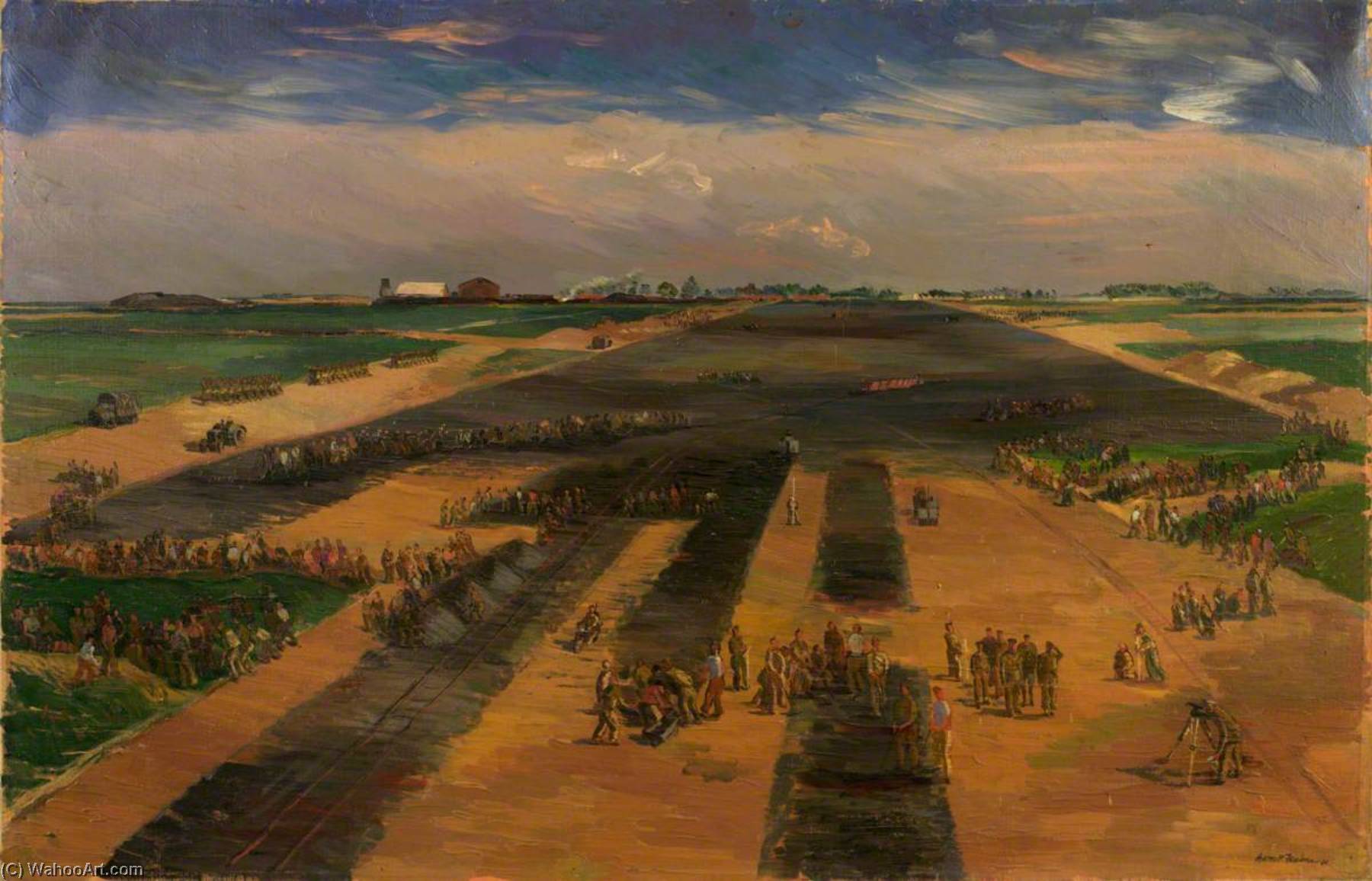 Aircraft Runway In Course Of Construction At Thélus Near Arras, May 1940 — Barnett Freedman