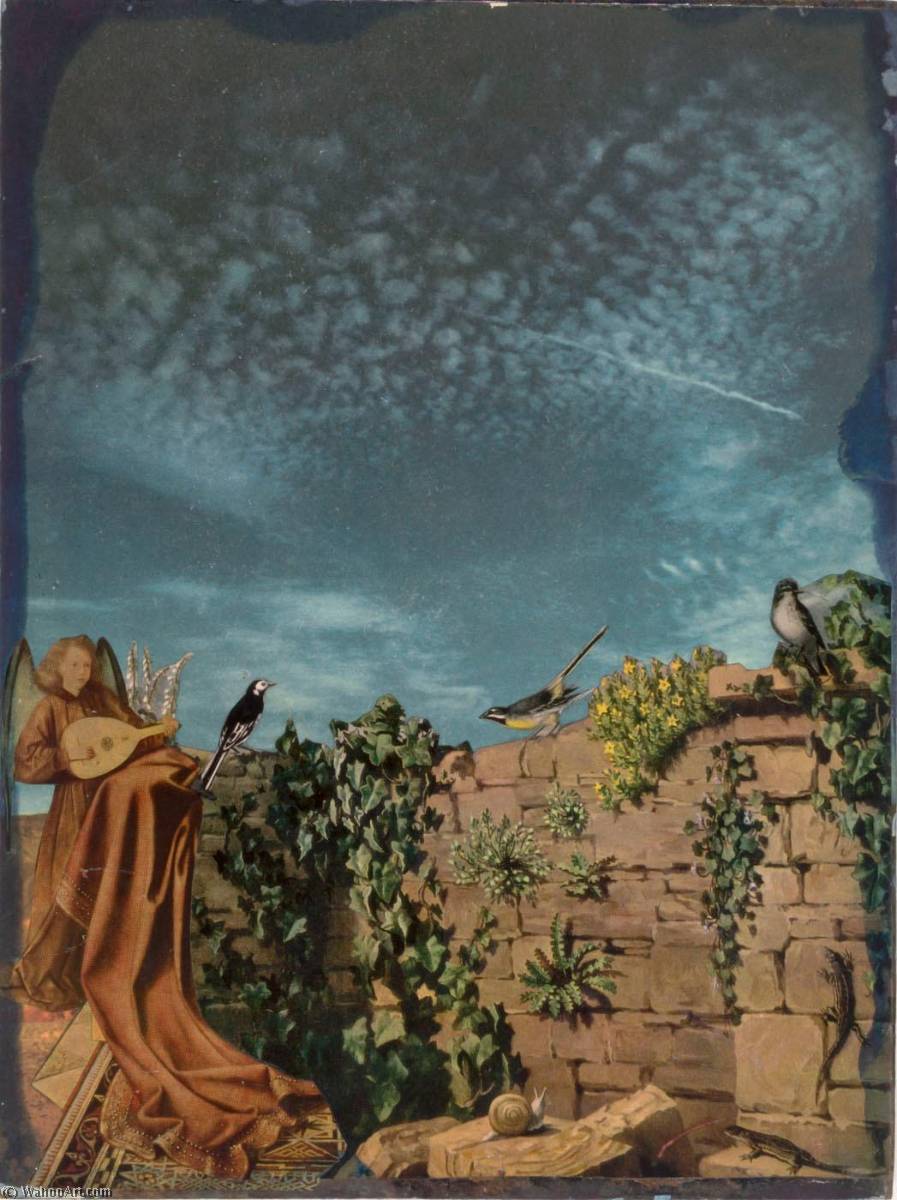 Untitled (northern Renaissance Angel With Lute) — Joseph Cornell