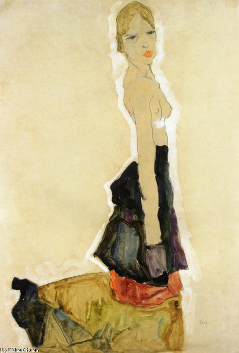 Kneeling Semi-nude — Шиле