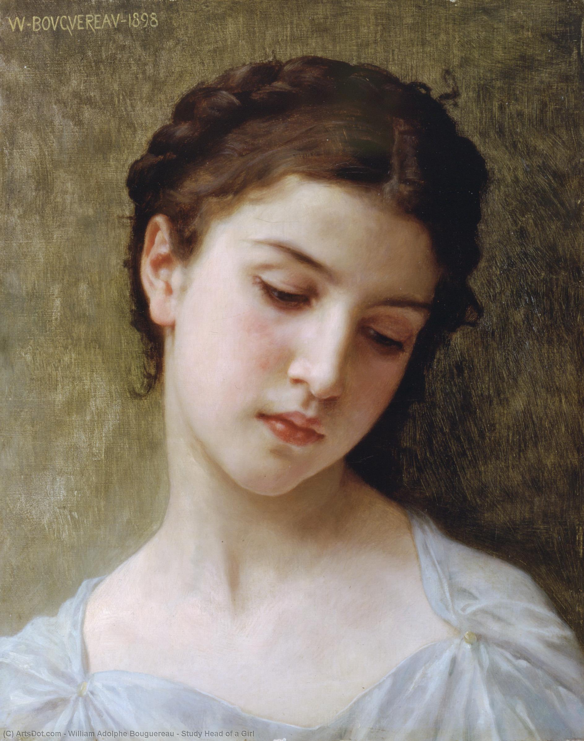 Study Head Of A Girl — William-adolphe Bouguereau