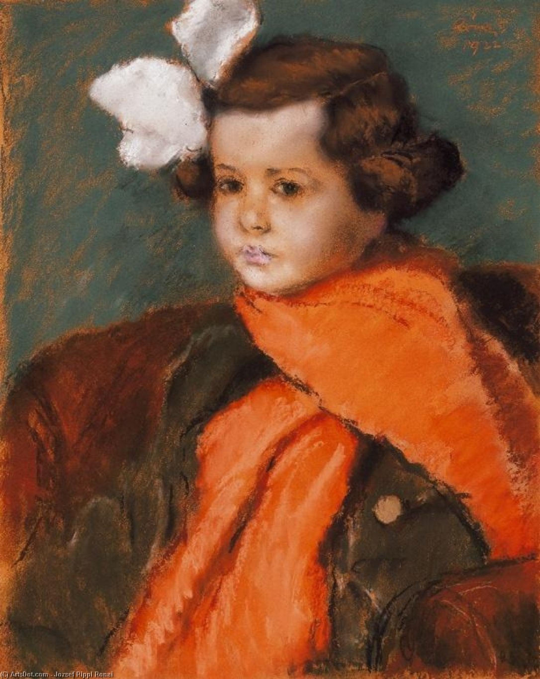 Little Girl With Red Scarf — József Rippl-rónai