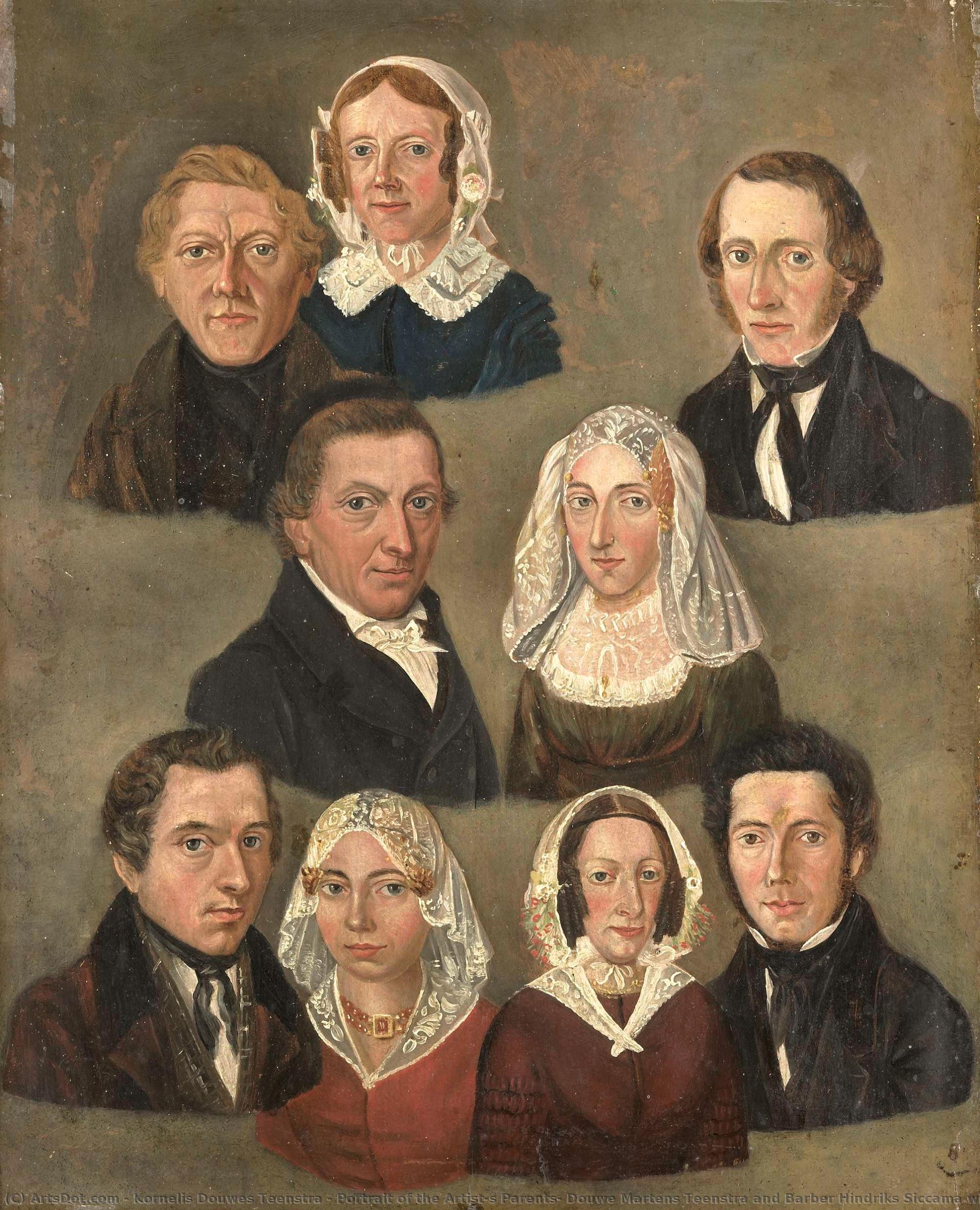 Portrait Of The Artist"s Parents, Douwe Martens Teenstra And Barber Hindriks Siccama With Members Of The Family, Kornelis Douwes Teenstra, 1834 — Kornelis Douwes Teenstra