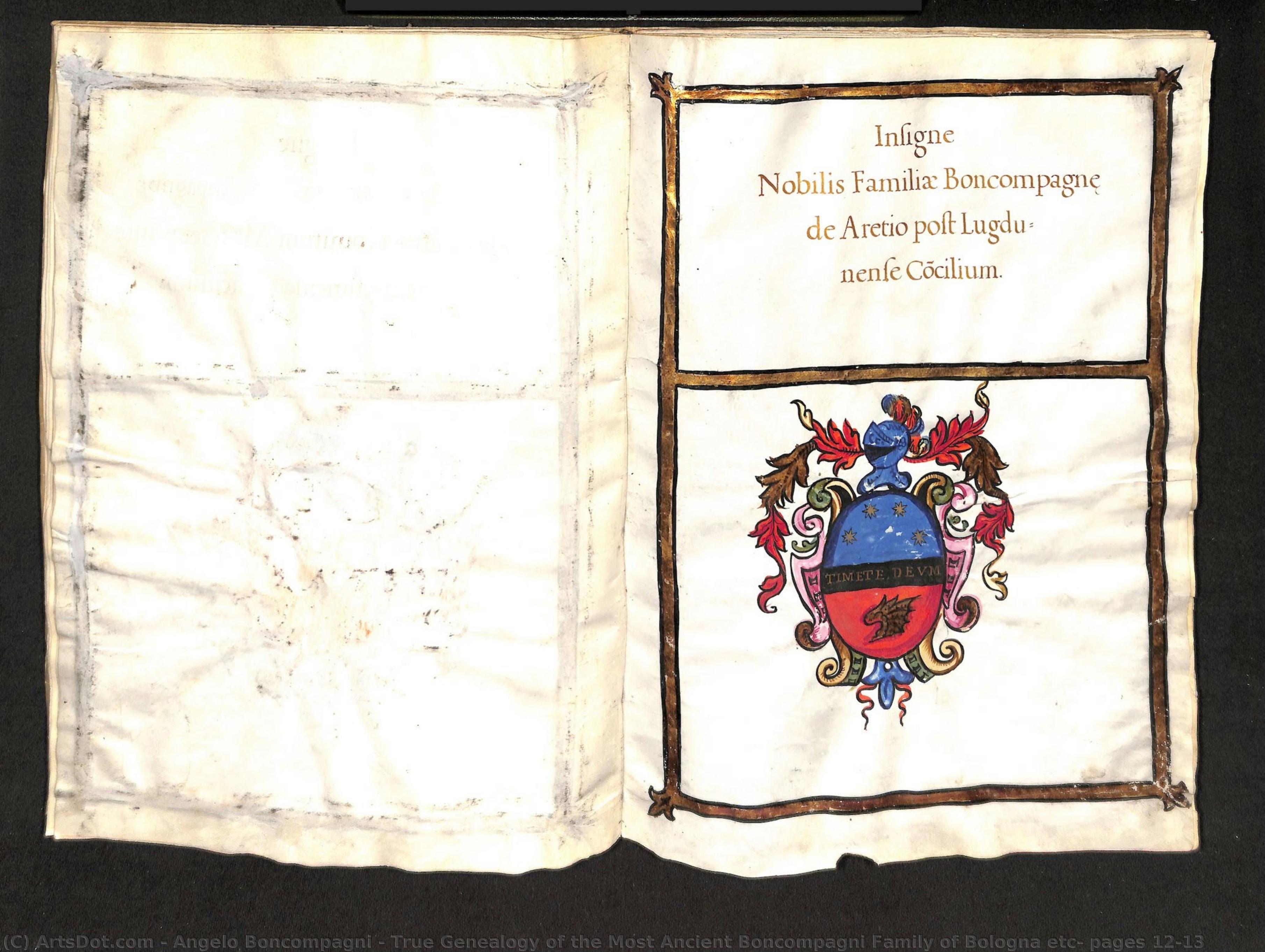 True Genealogy Of The Most Ancient Boncompagni Family Of Bologna Etc: Pages 12-13 — Angelo Boncompagni