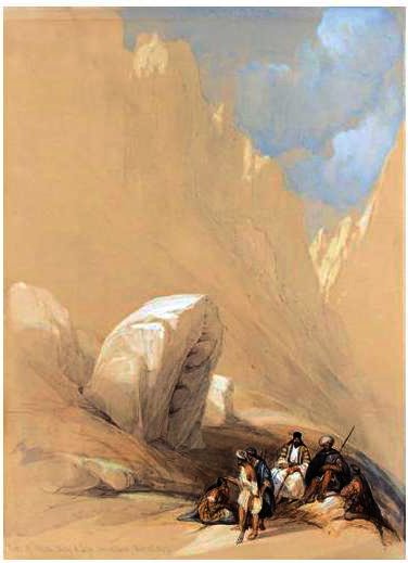 The Rock Of Moses, Wady-el-leja, Mount Horeb — David Roberts