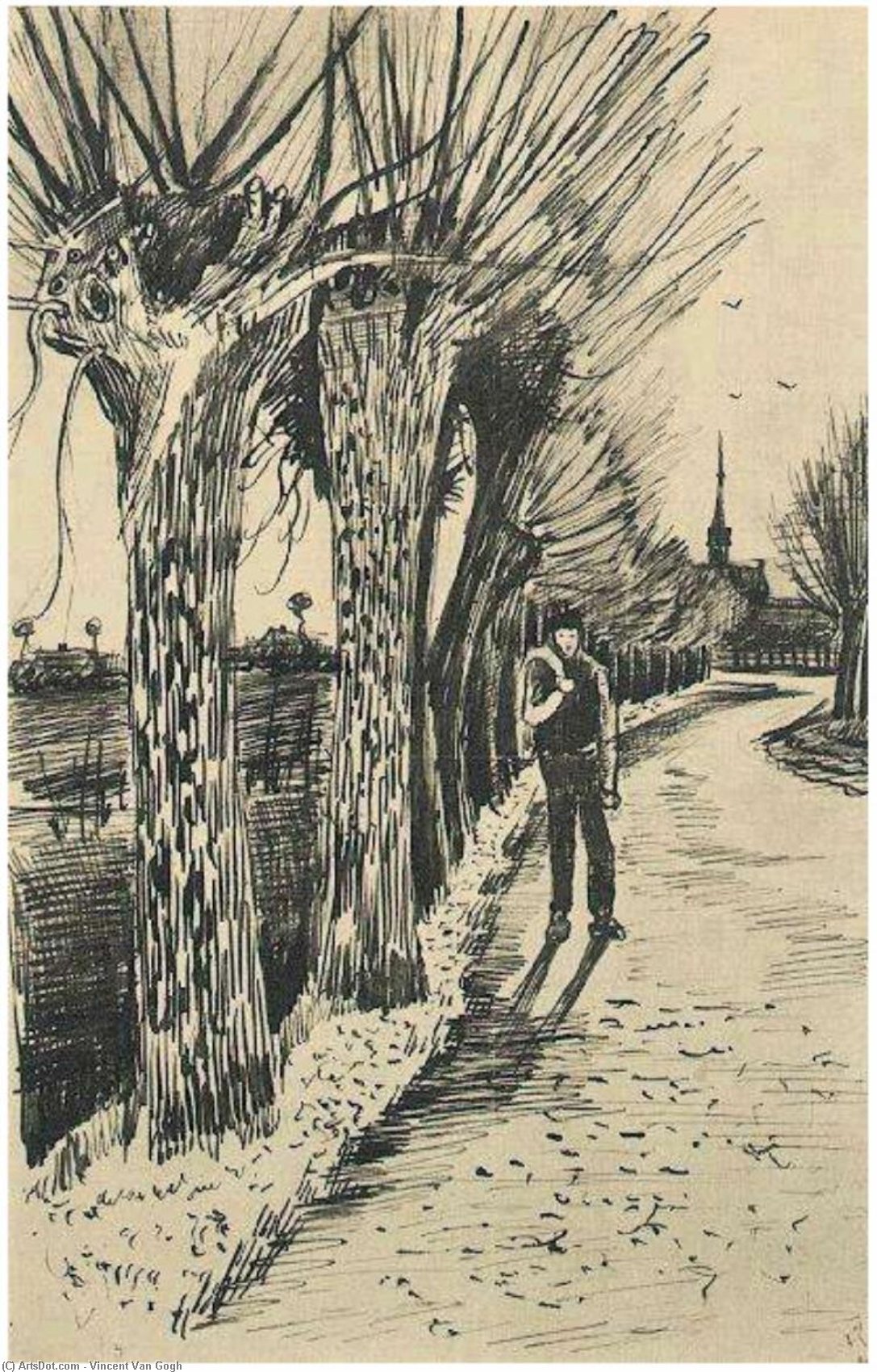 Carretera Con Sauces Llorones — Vincent Willem Van Gogh