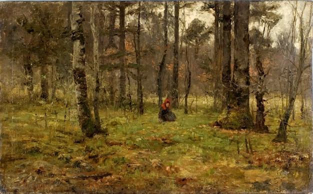 Girl In The Woods — Theodore Clement Steele