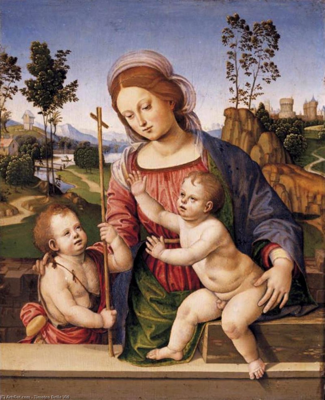 Madonna And Child With The Infant St John The Baptist — Timoteo Della Viti