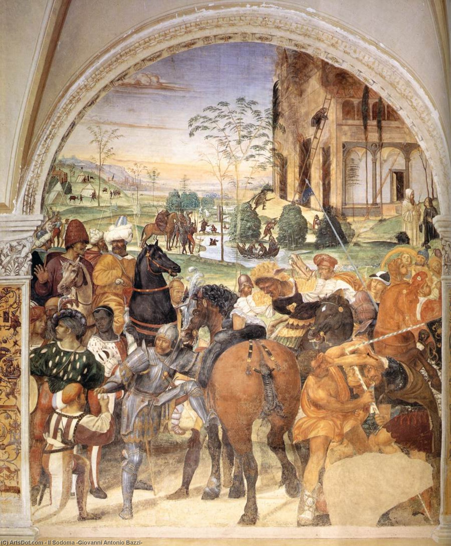 Life Of St Benedict, Scene 30: Benedict Foretells The Destruction Of Montecassino — Il Sodoma (giovanni Antonio Bazzi)