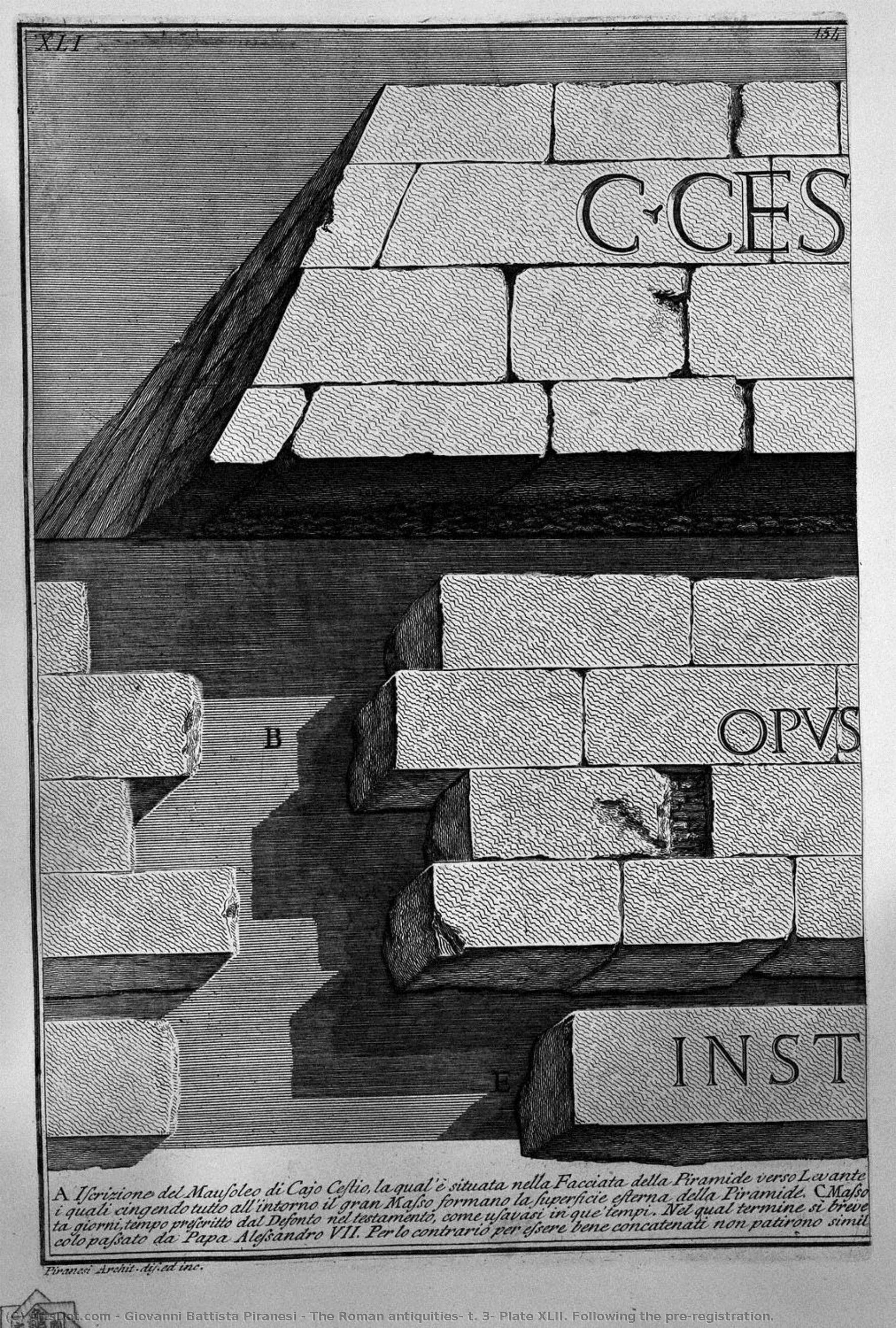 The Roman Antiquities, T. 3, Plate Xlii. Following The Pre-registration. — Giovanni Battista Piranesi