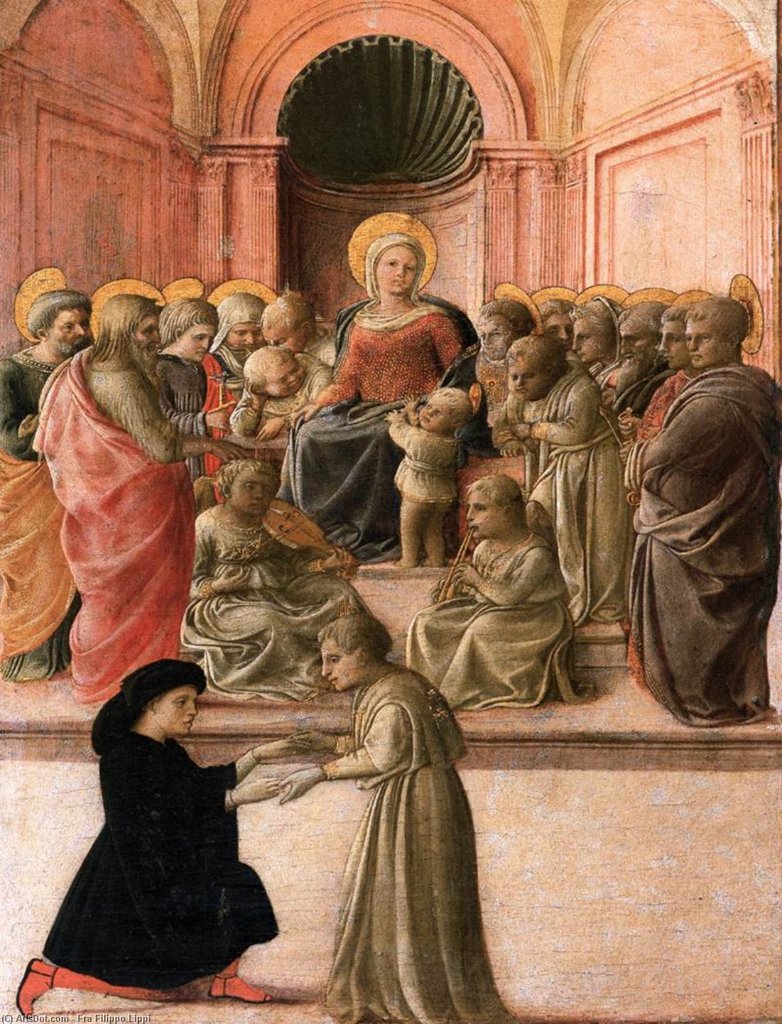Virgin And Child With Saints, Angels, And A Donor — Filippo Di Tommaso Lippi
