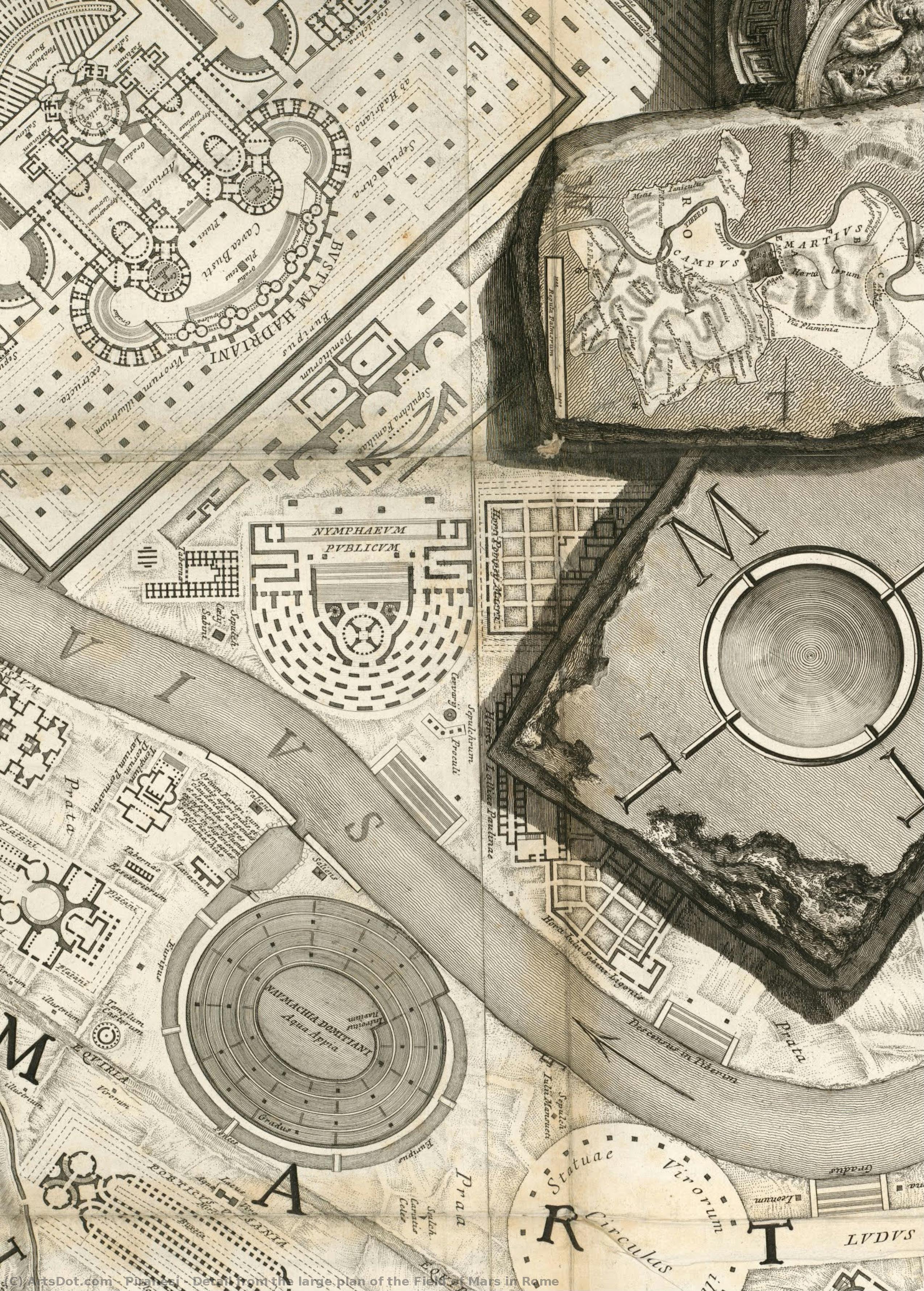 Detail From The Large Plan Of The Field Of Mars In Rome — Giovanni Battista Piranesi