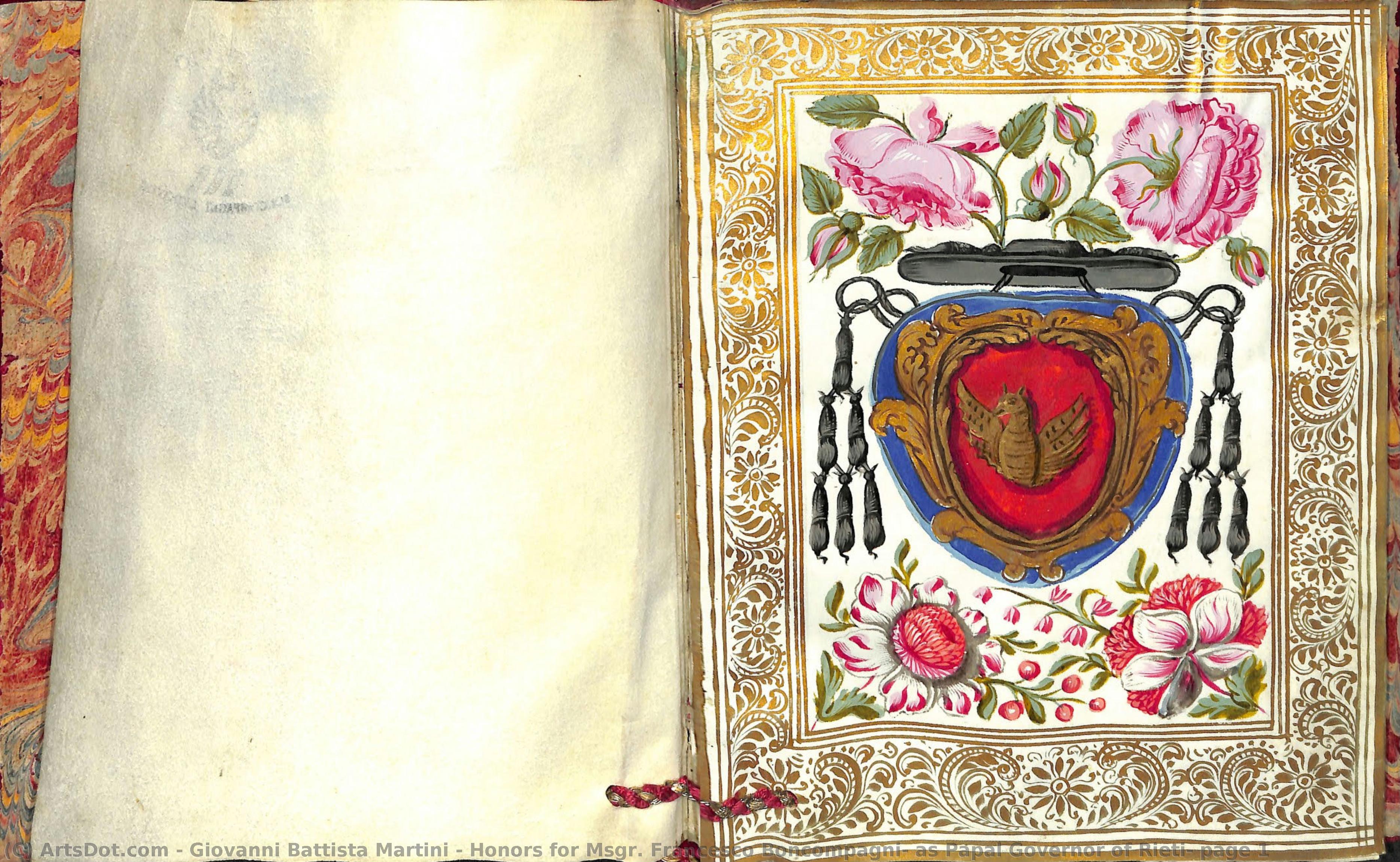 Honors For Msgr. Francesco Boncompagni, As Papal Governor Of Rieti: Page 1 — Giovanni Battista Martini