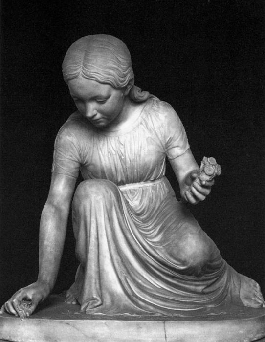 Girl Picking Flowers — Hermann Ernst Freund