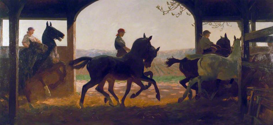 The Straw Ride Russley Park Remount Depot, Wiltshire — Lucy Elizabeth Kemp Welch