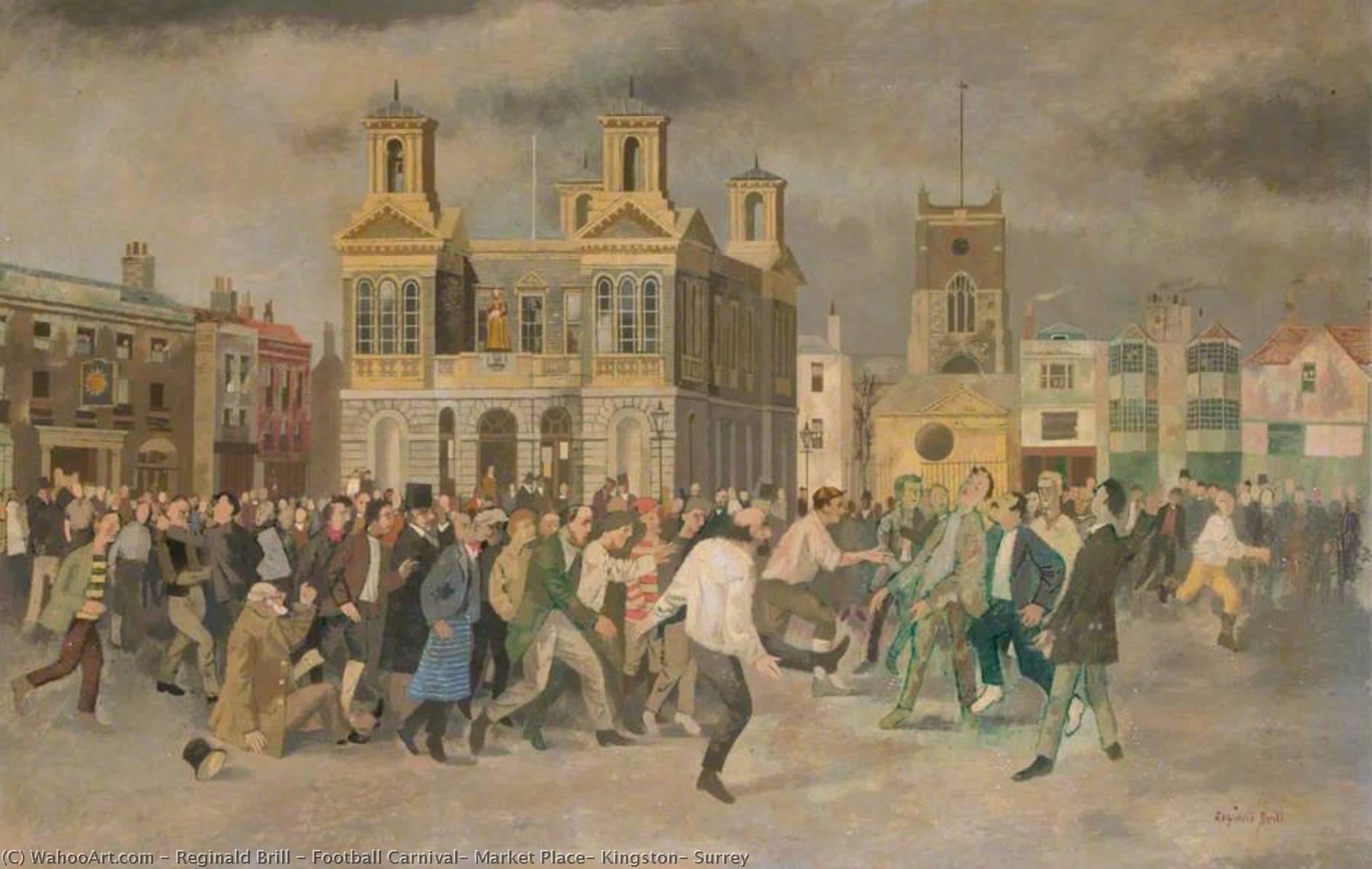 Football Carnival, Market Place, Kingston, Surrey — Reginald Brill