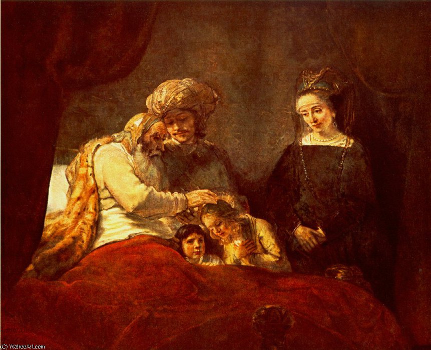 Jacob Blesses The Sons Of Joseph Gemäldegaler — Rembrandt Van Rijn