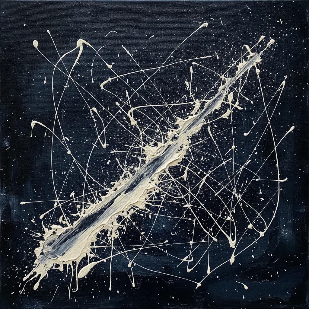Fragmented White Impasto Splintering Midnight Blue — Laurent Lefèvre
