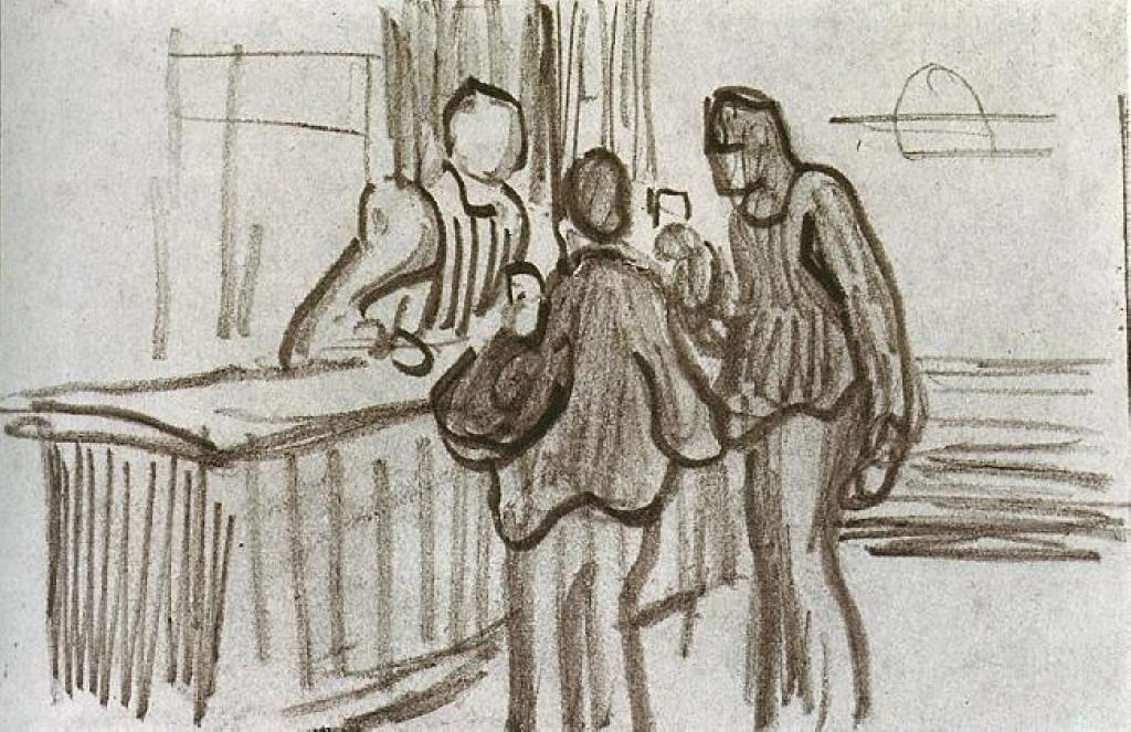 Die Männer Vor Dem Tresen Im Café — Vincent Willem Van Gogh