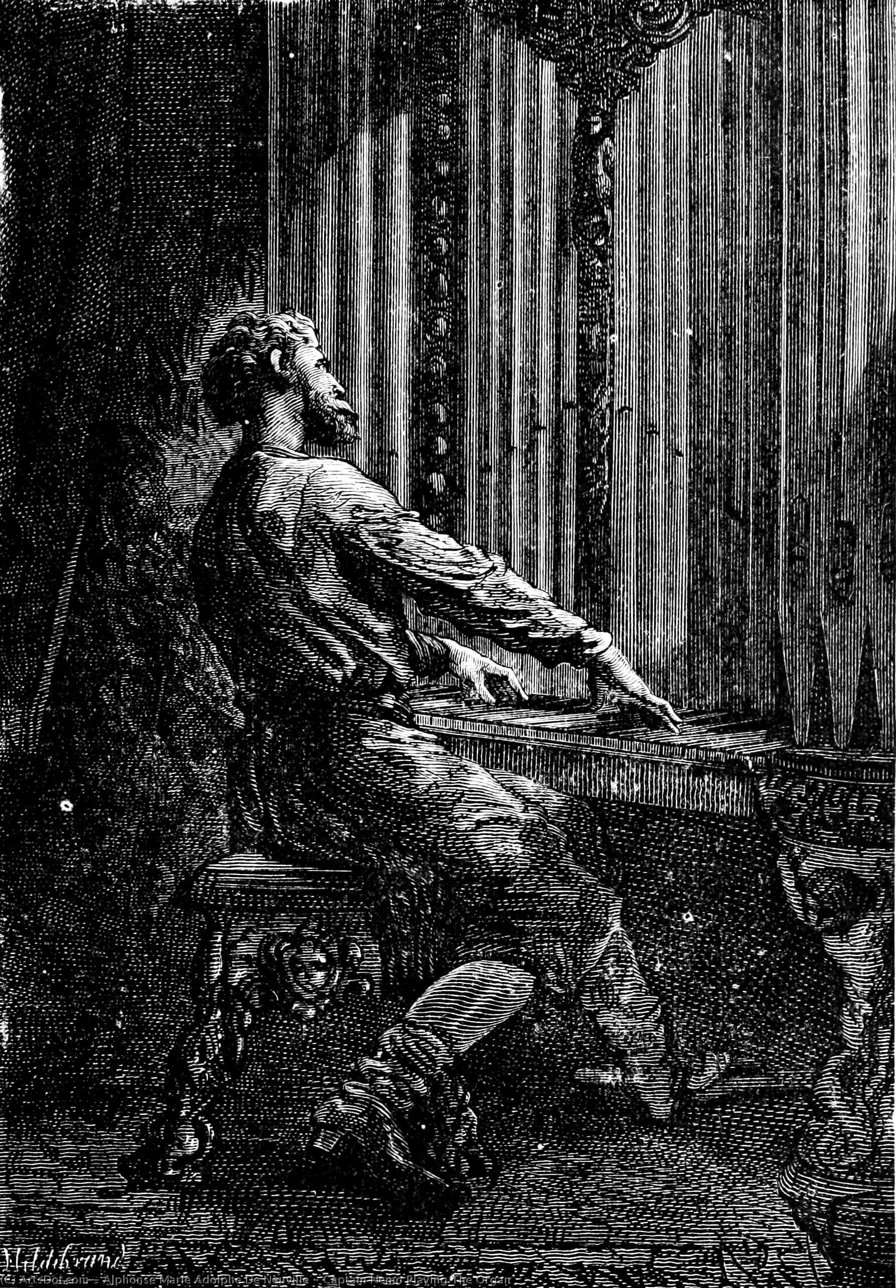 Captain Nemo Playing The Organ — Alphonse De Neuville