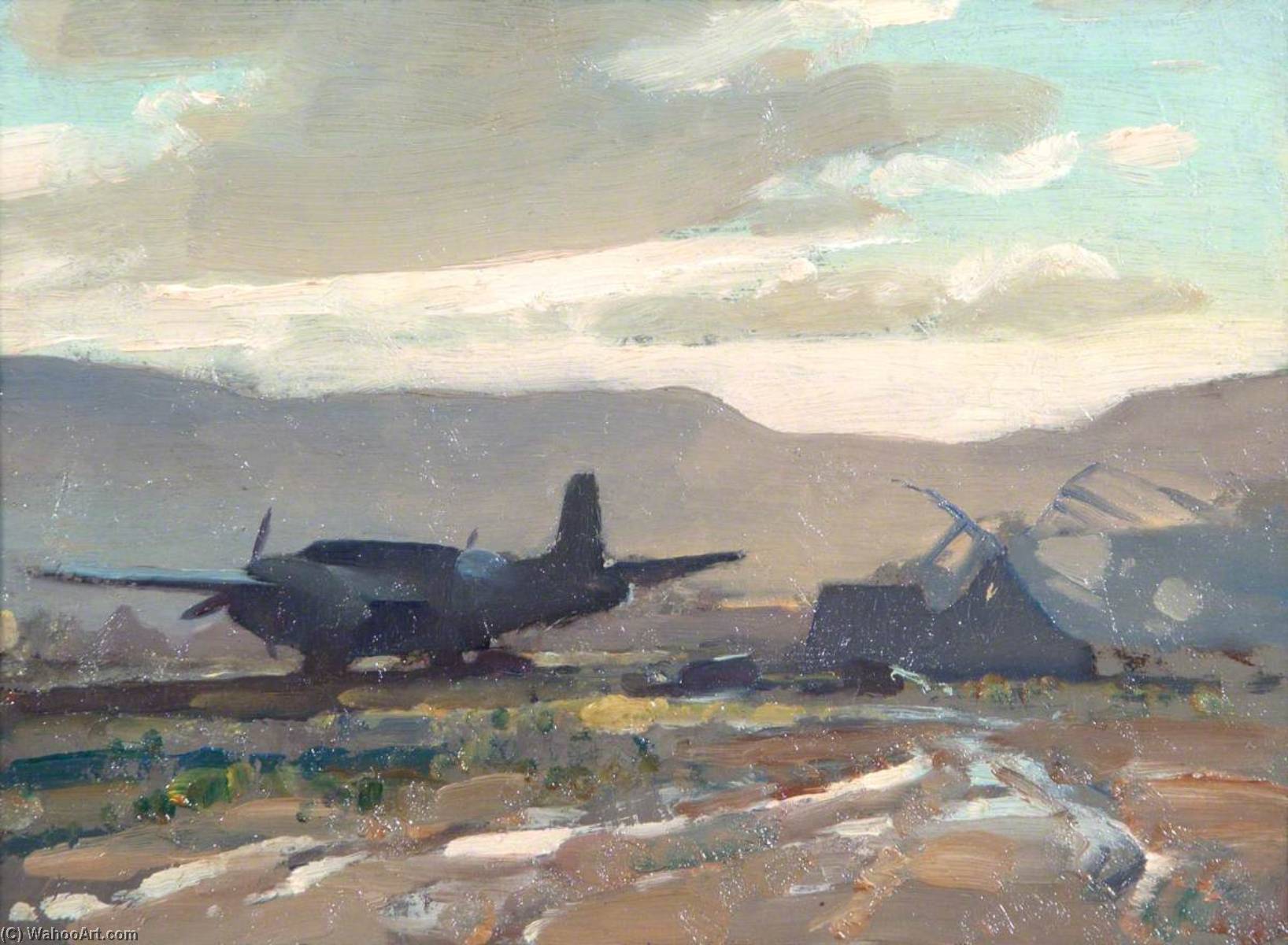 Waterlogged Airfield At Malignano, Italy — Edward Brian Seago