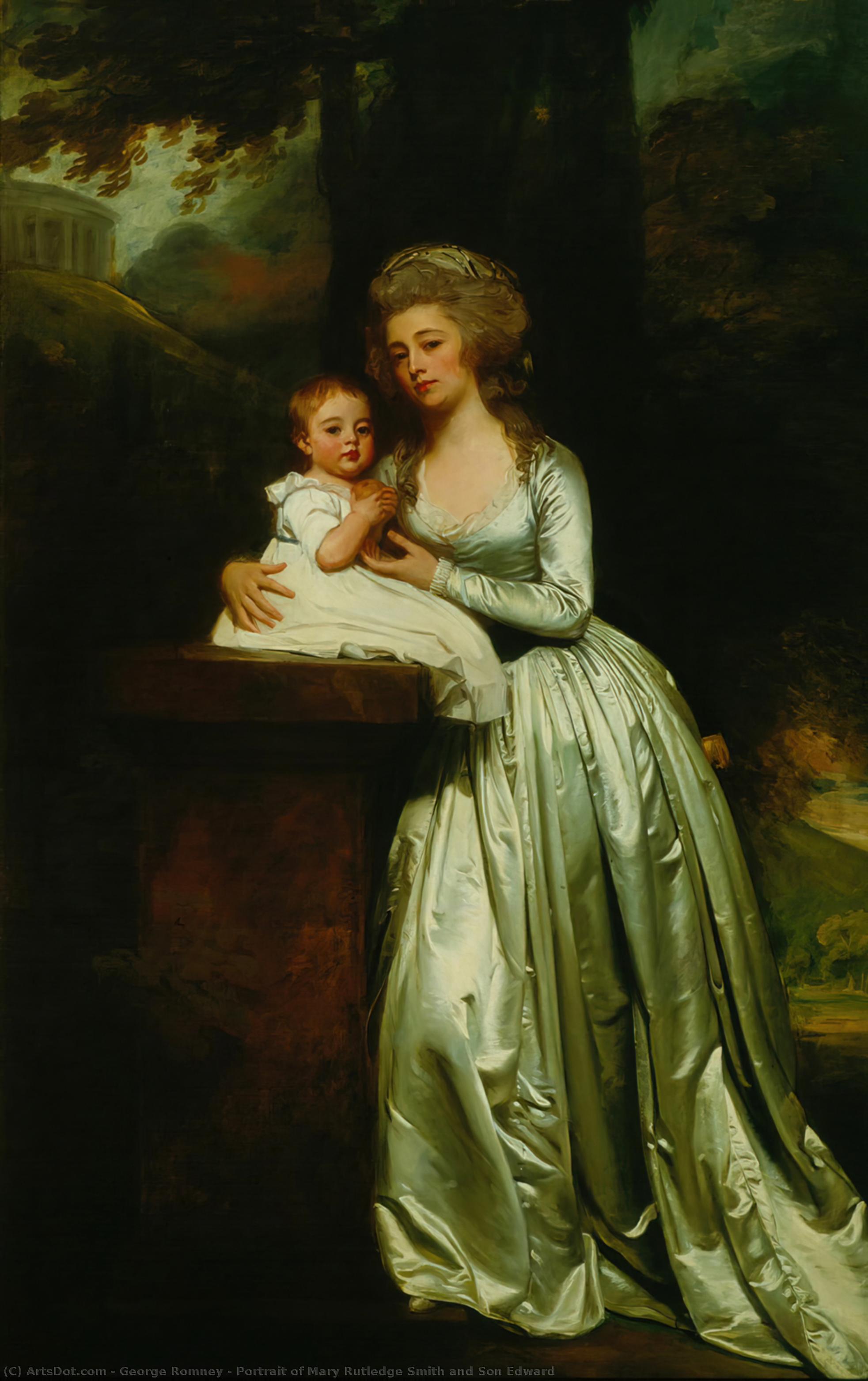 Portrait Of Mary Rutledge Smith And Son Edward — George Romney