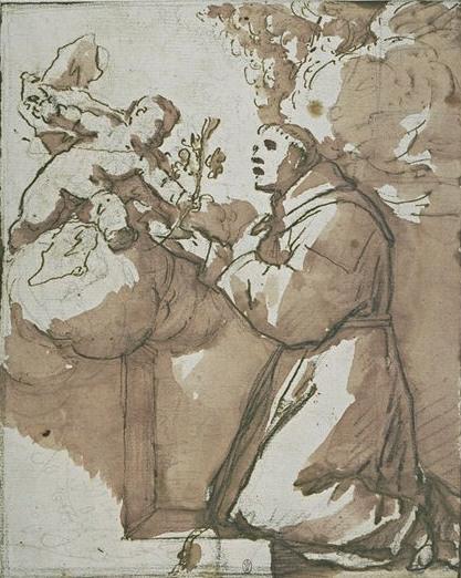 The Christ Child Holding A Branch Of Lilies To St. Anthony Of Padua — Luca Giordano