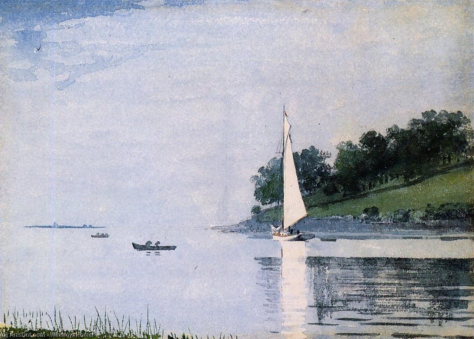 Yacht In A Cove — Винслоу Хомер