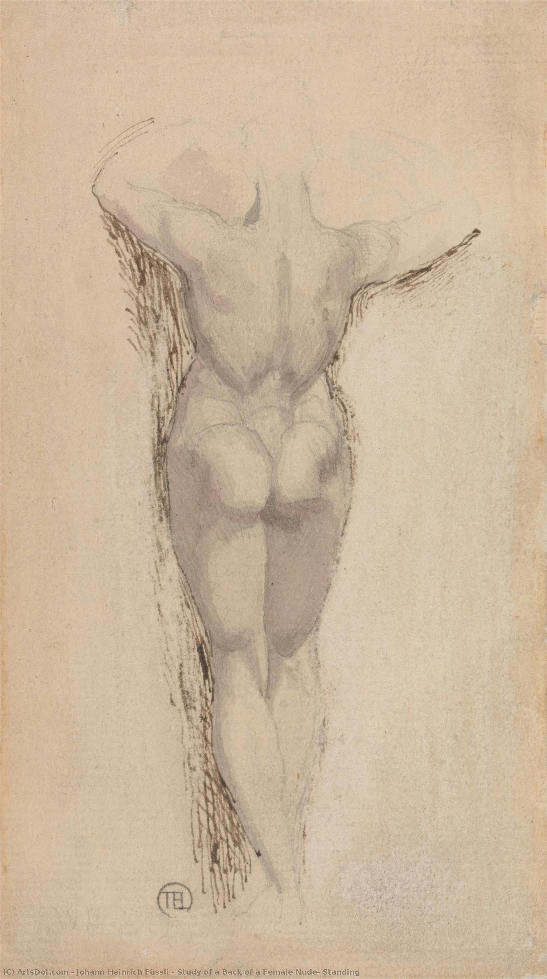Study Of A Back Of A Female Nude, Standing — Johann Heinrich Füssli