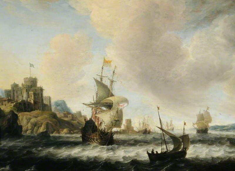 Coast Scene With Shipping — Bonaventura I Peeters