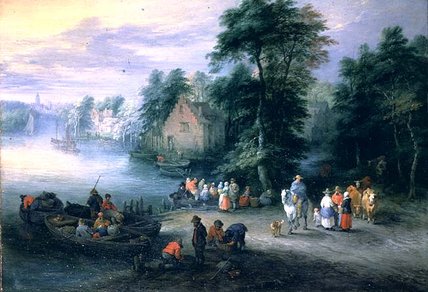 Wooded River Landscape With Figures And Cattle_2 — Theobald Michau