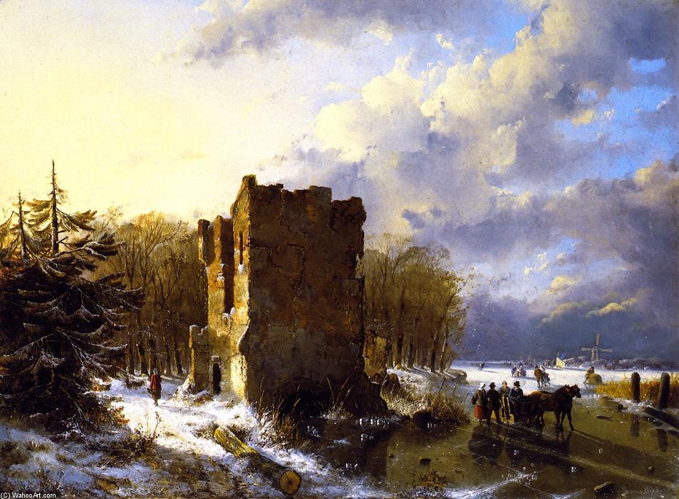 Winter Scene, Holland — Луи Реми Миньо