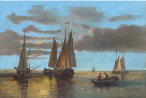 Fishing Boats On The Scheldt (illustrated); And Barges In A Stiff Breeze — Abraham Hulk Senior