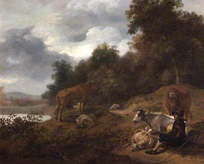 Landscape With Herdsman And Cattle — Nicolaes Pietersz Berchem