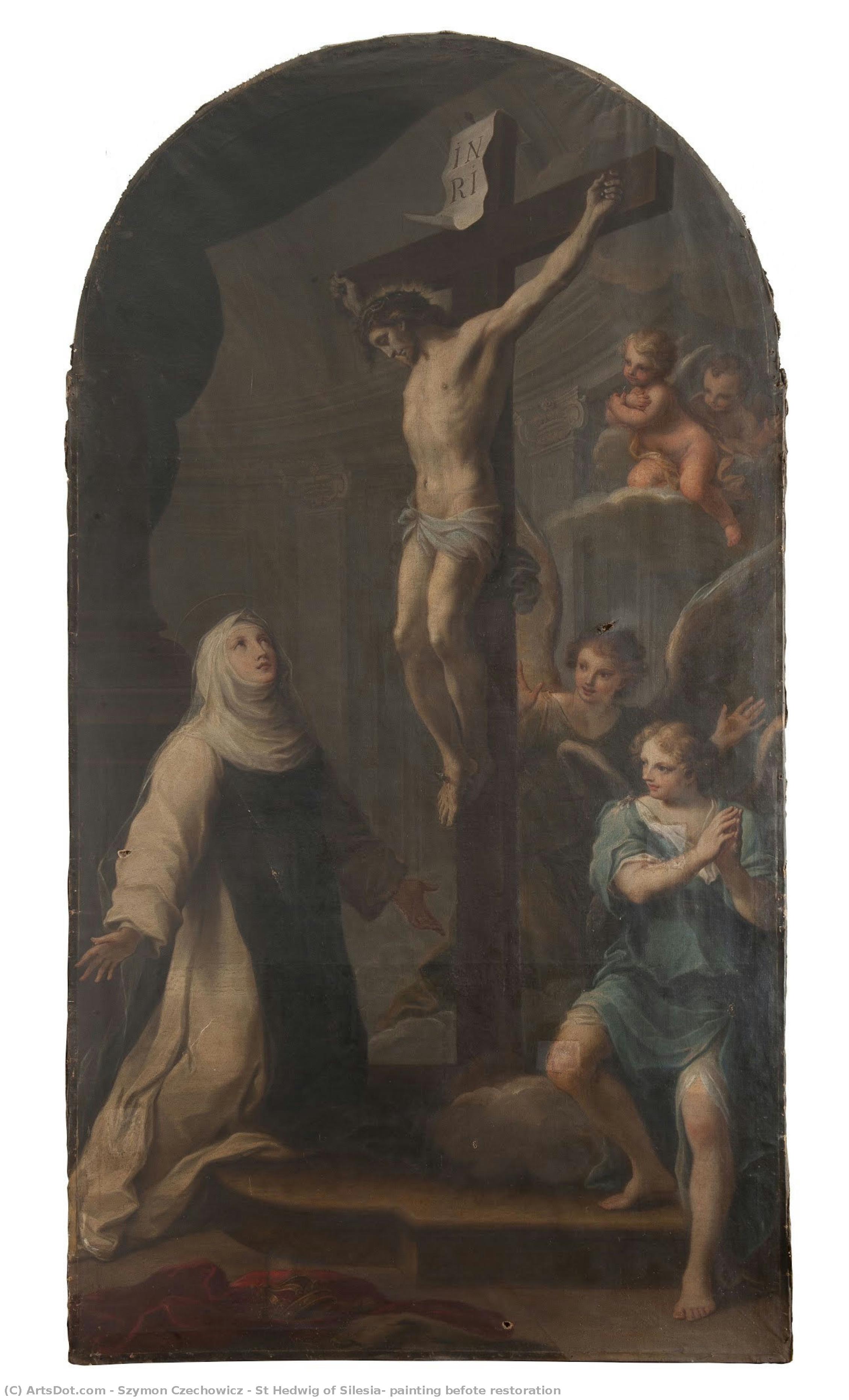 St Hedwig Of Silesia, Painting Befote Restoration — Szymon Czechowicz
