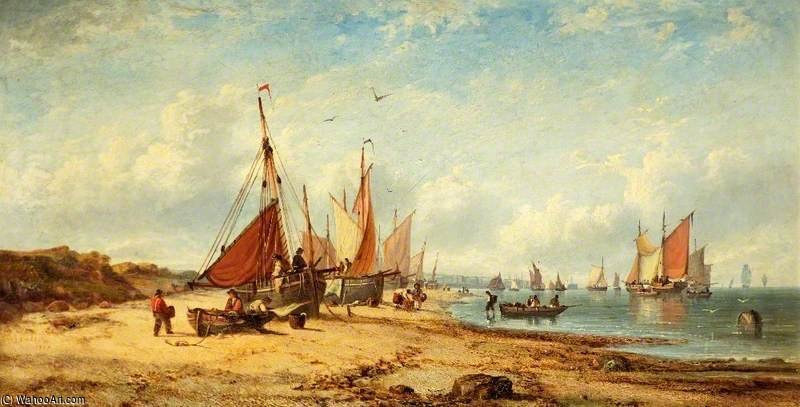 Coast Scene With Shipping — ジョン・キャロウ