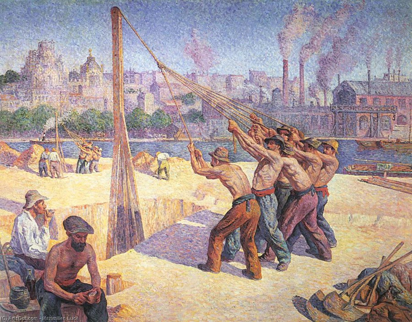 The Pile Drivers, Quai De La Seine At Billancourt — Maximilien Luce