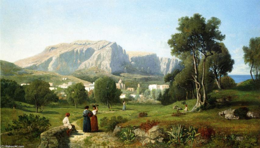 View Of The Isle Of Capri, Gulf Of Naples — Henri-joseph Harpignies