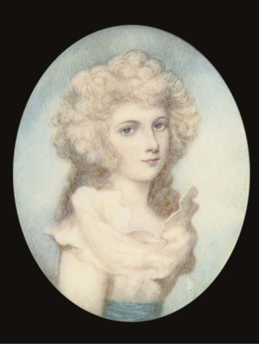 A Lady In White Dress With Blue Sash — Ричард Косвей