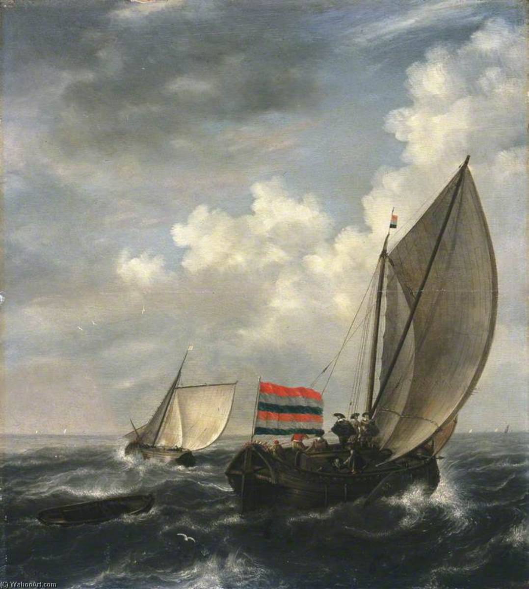 A Yacht In A Choppy Sea — Bonaventura I Peeters