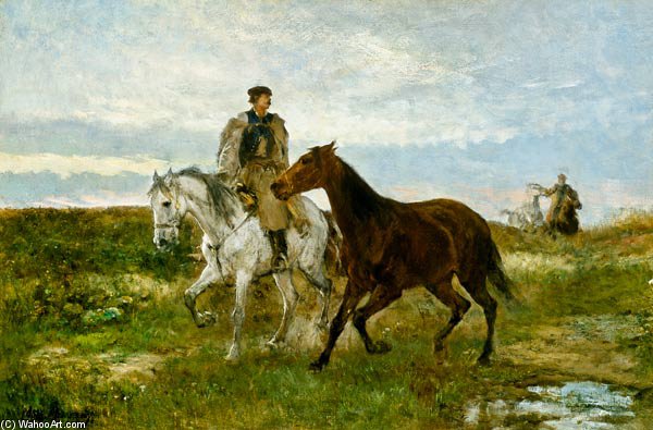 Hungarian Rider On The Evening Way Home — Mihály Munkácsy