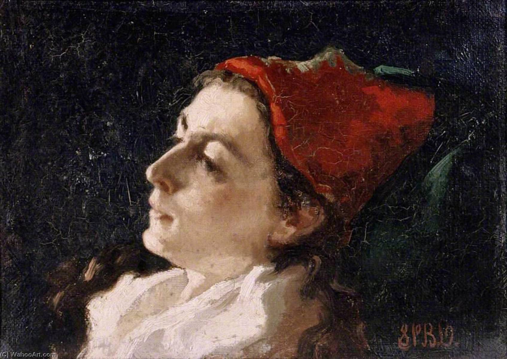 Head Of A Woman In A Red Cap — Sarah Paxton Ball Dodson