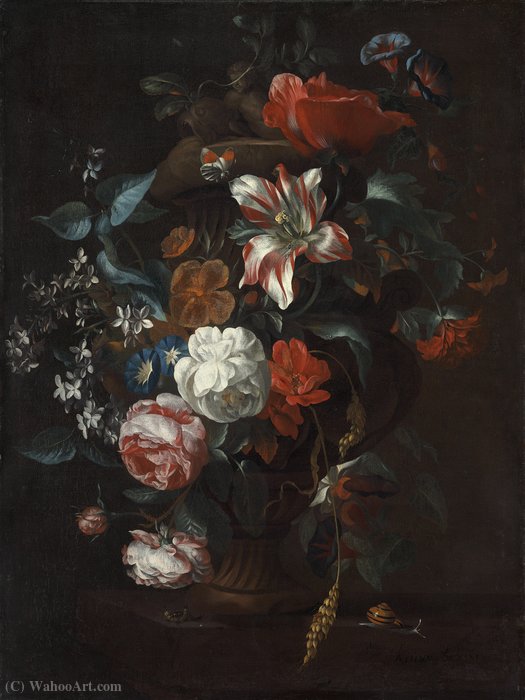 Flowers In A Vase (about (67 X 51) (washington, Nat. Gallery) (1700)) — Philip Van Kouwenbergh