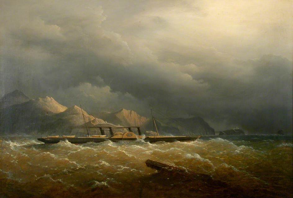 Paddle Steamer 'leinster' Leaving Holyhead — Richard Brydges Beechey