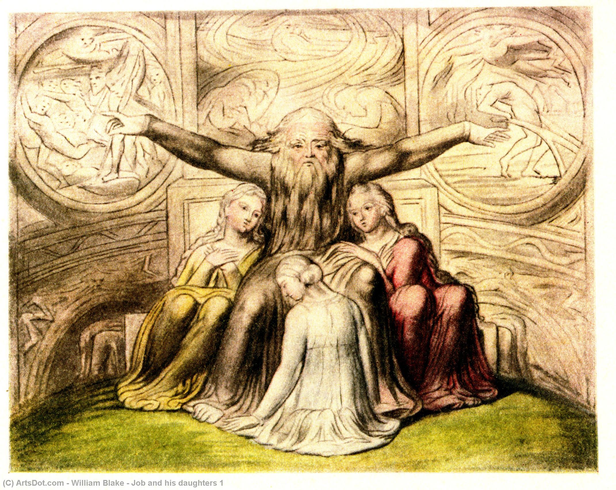 Job And His Daughters 1 — William Blake