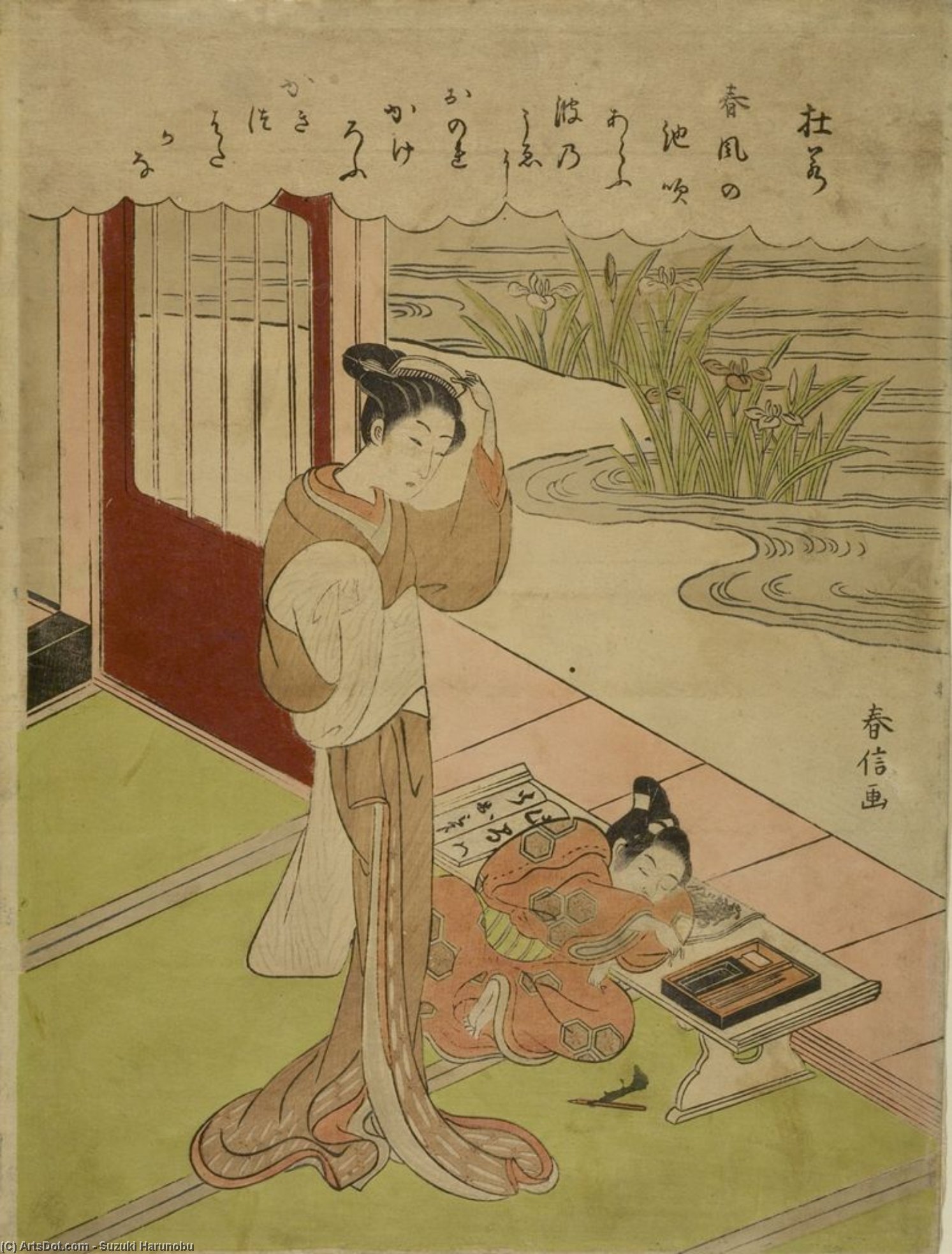Child Playing With Ink — Suzuki Harunobu